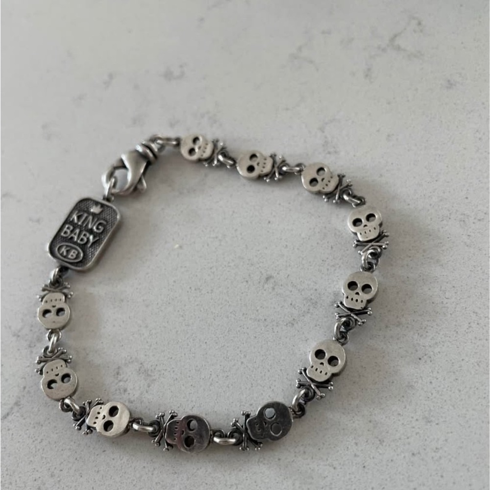 King Baby Silver Skull Bracelet